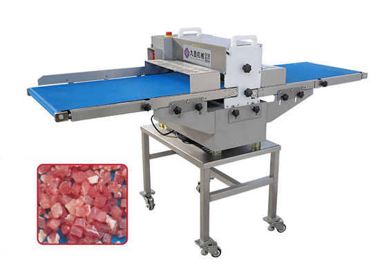 500 KG/H औद्योगिक ताजा मांस चिकन जिगर क्यूब Dicer कटिंग मशीन कन्वेयर के साथ